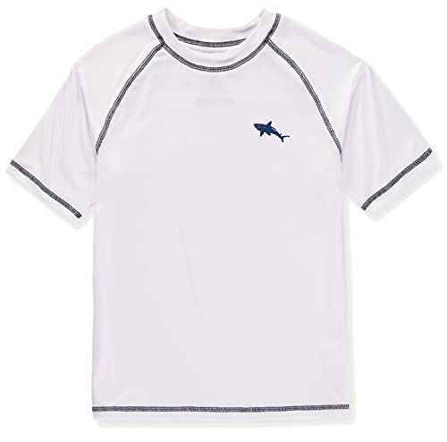 Big Chill Boys' Short Sleeve Long Sleeve Rashguard Swim Shirt UPF 50+ (6, White (Short Sleeve))