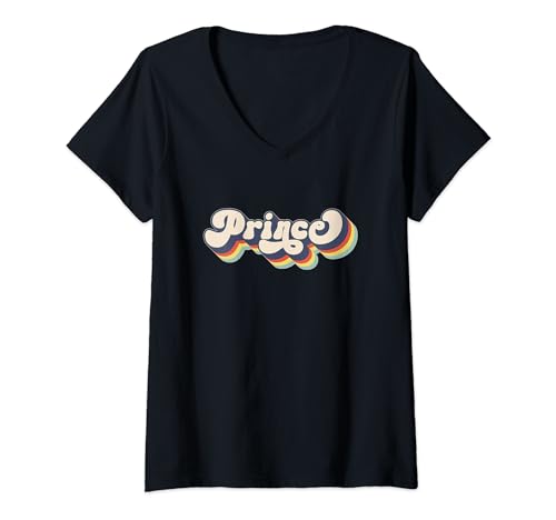 Damen Prinz Familienname personalisierter Nachname PRINCE T-Shirt mit V-Ausschnitt