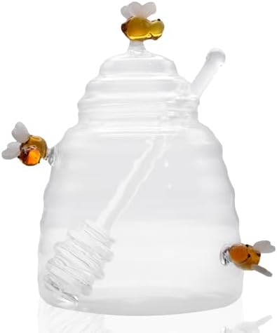 Amazon.com: MALBEN Glass Honey Jar; Glass Honey Pot with Lid and Glass