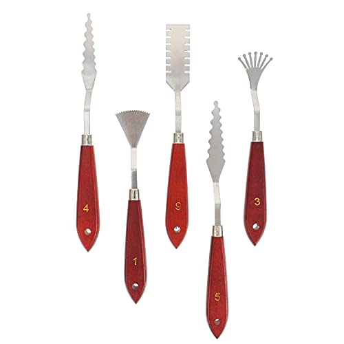 Operitacx 5pcs Set Stainless Paint Scraper Tool Oil Painting Knife Wall Scraper Spatula Art Tool