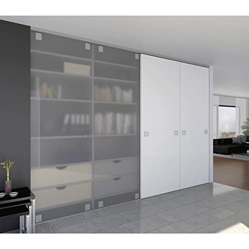 HAWA Ordena 70/P - 70/F Sliding Door Fitting for Sliding Glass Door, Load Capacity 70 kg, 600 x 2600 mm