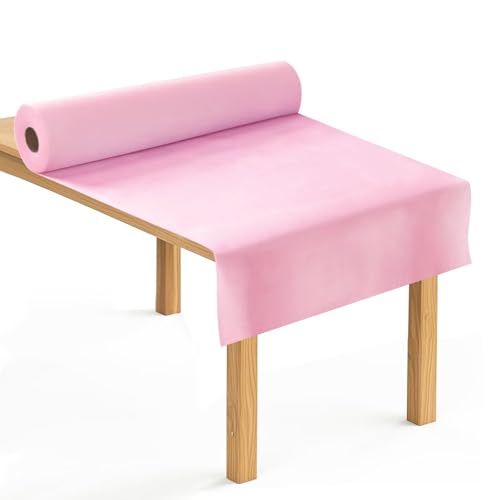 Anise Star Rouleau de Nappe 1,1x30m, Rose, Jetable Semblable à du Tissu, Flexible Découpable, Gain de Place pour Les banquets Anniversaires Et Décoration...
