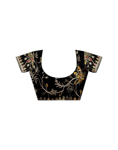 Image of SIRIL Women's Georgette Bandhani Printed, Embroidery Lace Saree With Unstitched Blouse Piece