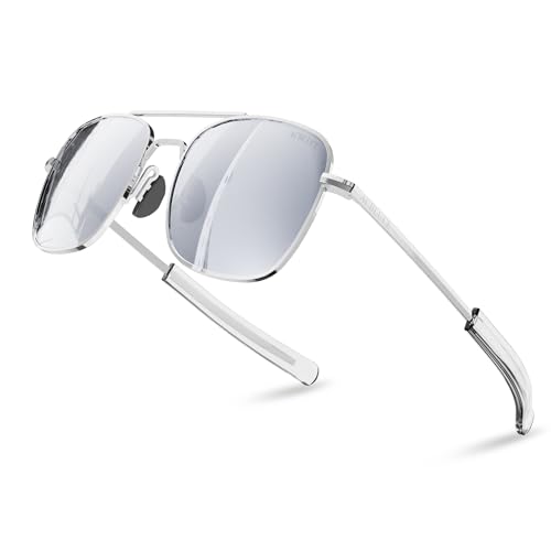 Image of Aviator Sunglasses for Mens Women 53mm TAC Polarized Lense Pilot Military Style Metal Frame with Bayonet Temples