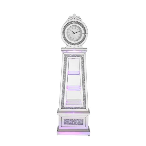 Acme Noralie Grandfather Clock in Mirrored & Faux Diamonds - Thumbnail 5