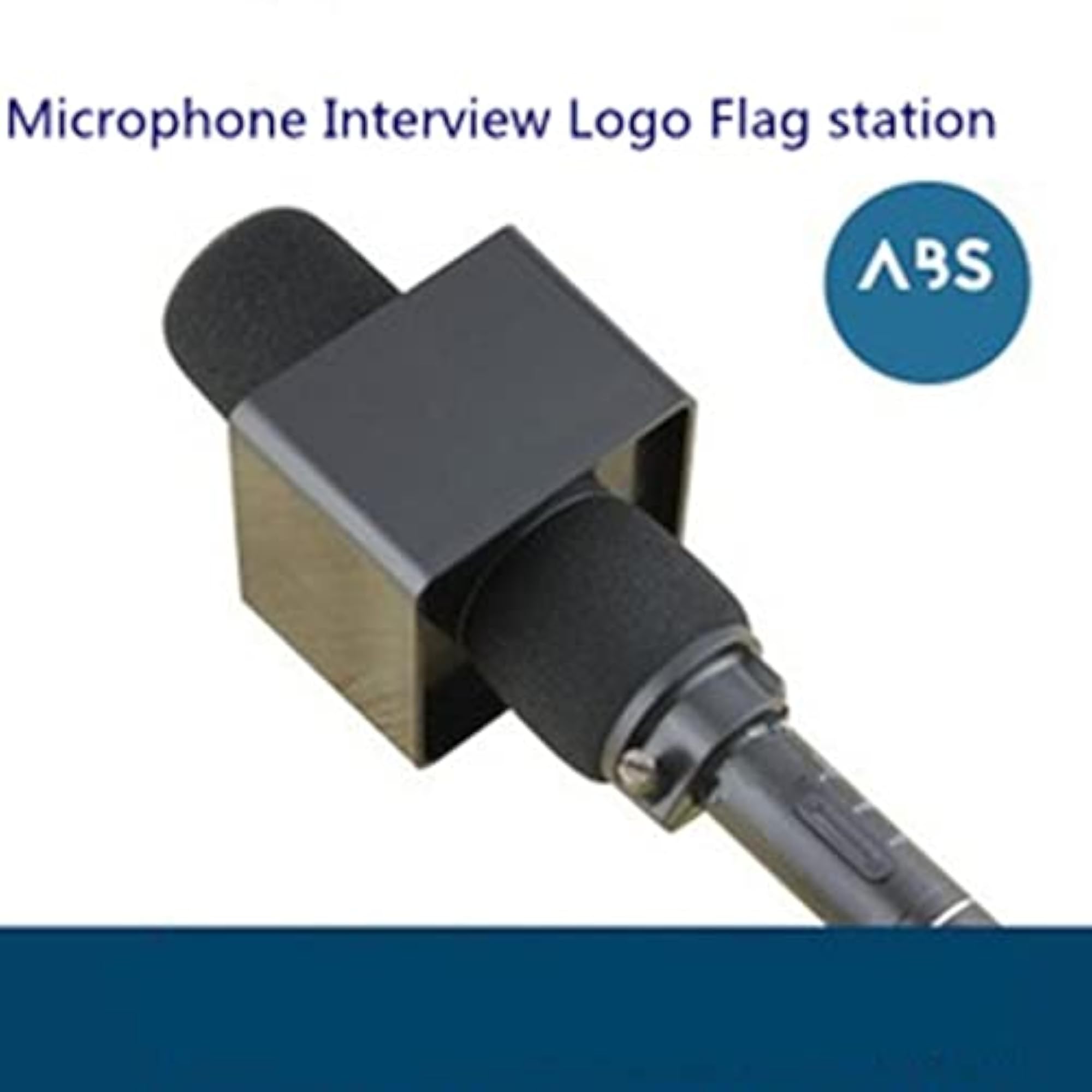 Square Mic Microphone Logo Flag Station Log