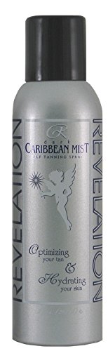 Revelation Caribbean Mist Organic and Natural Sunless Self Tanning Spray, UV Free Instant Tan for Long Lasting Sun-Kissed Glow, Face and Body, Dark-Medium Skin tones, 7 oz