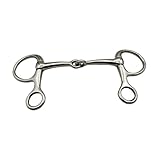 lmoikesz Pferdegebiss mit Mundstück, Handstücken und Kontrollfunktion, rostfreien Seitenteilen, Trainingsausrüstung für sichere Reiter, Pferdehaken, Kettenrolle, H Form, Edelstahl