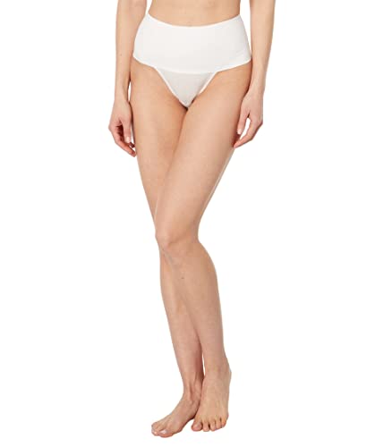 SPANX Undie-Tectable Thong - Comfortable Core Control - Invisible Shapewear Thong - Women's No Show Thong Underwear - Powder - Small
