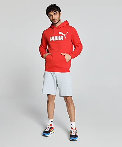 Image of Puma Cotton Men Ess Big Logo Hooded Neck Hoodie Fl (S) Mineral