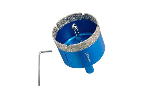 Teronbeta Broca Diamante 50 mm con Guía de Centrado, Profesional Sierra Perforadoras de Diamante para Azulejos, Porcelana, Vidrio, Mármol y Cerámica