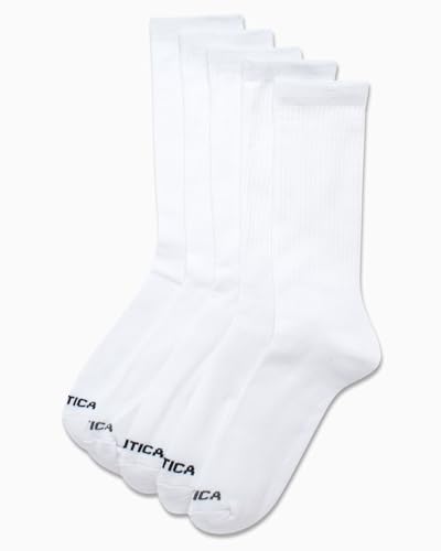 Nautica Mens Athletic Crew Socks - 5 Pack Moisture Wicking Cushioned Athletic Socks for Men with Reinforced Seams (6-12.5)3