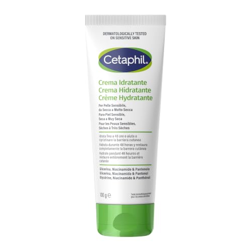 Cetaphil, Crema hidratante facial y cuerpo para uso frecuente, hidratación intensa durante 24 horas, formato 100 g