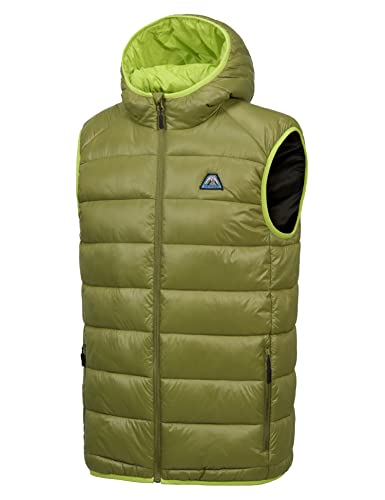 Mapamyumco Men’s Lightweight Puffer Vest With Hood, Water-Resistant Sleeveless Jacket For Hiking Ski Olive Branch 2Xl #TOP5