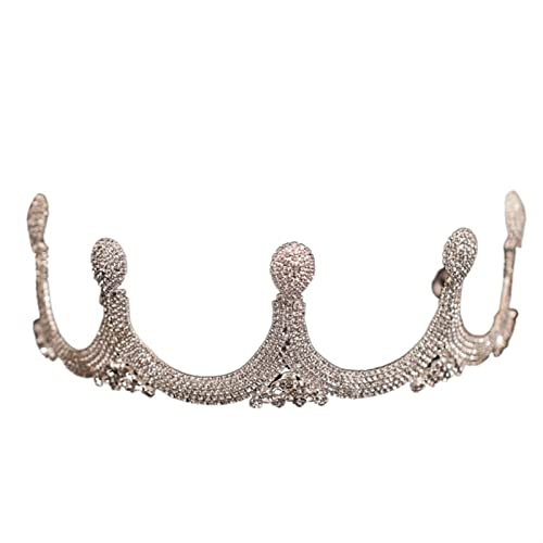 nihngvjm Color Plateado Tiara de la Boda de la Boda Reina del Baile de graduación Diadem Bride Crown Crown Wedding Hair Accessories Tiara (Metal Color : 2)