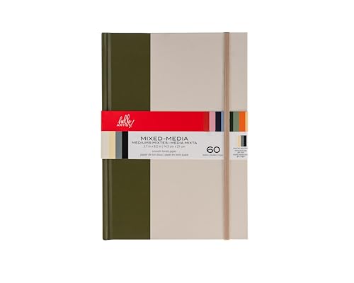 Image of Hello, Artist! Hardbound Mixed-Media Book, A5, 5.7 inch x 8.26 inch, For Wet and Dry Media, Drawing, Painting, 60 Sheets, 170gsm Paper, Art Book for Students, Adults, Beginners