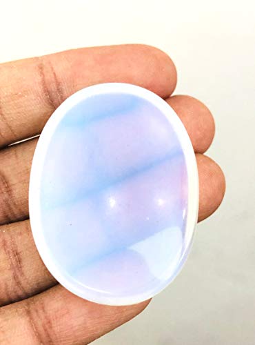 crystalmiracle Opalite Worry Stone Crystal Healing Wellness Palm Stone Positive Energy Peace Thumb Stone Meditation Handcrafted