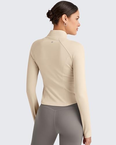 G4Free Workout Jackets for Woman BareFeel Cropped Zip Up Athletic Running Jacket Slim Fit Yoga Tops with Thumb Holes4