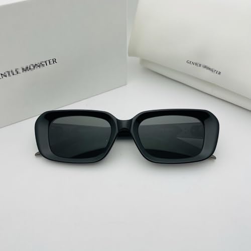 GENTLE Luxury Modern Square Shape Sunglasses Black Acetate Frame For Melrose GM Women Men UV400 Sunglasses With Case2