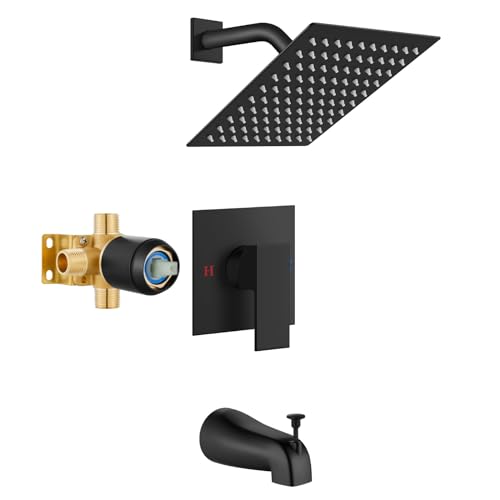 Airuida Shower Faucet Set with Tub Spout Bathtub Faucet Kit Complete Tub Shower Trim Kit with Solid...