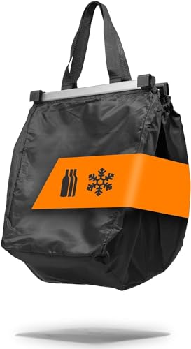 achilles Bolsa para el carro de la compra de aluminio, plegable, bolsa de compras que se adapta a todos los carritos de la compra habituales, 33 x 50 x 38 cm, Negro , 33x50x38cm