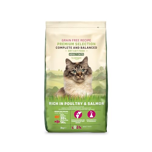 by Amazon Alimento seco para Gatos (Gatos Adultos) con salmón Fresco, 3 kg