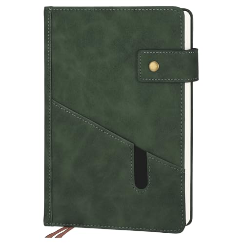 Thboxes Notizbuch A5 Liniert, Journal Notebook mit 360 Seiten Hardcover PU Leder Notizbuch mit 100gsm Papier Notizbücher Liniert für Büro Schule (Dunkelgrün)