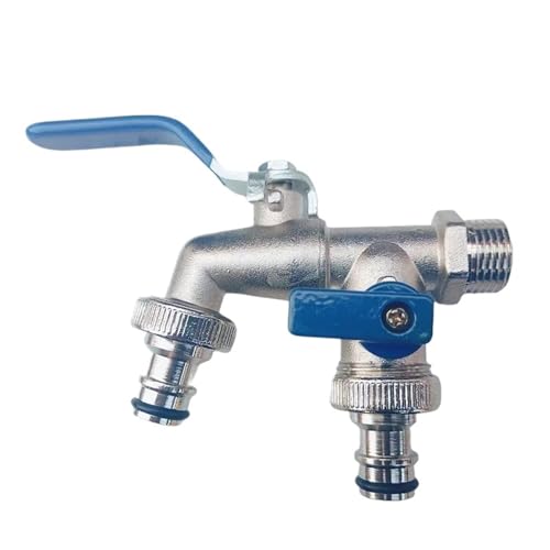 Conector divisor de agua de doble cabezal para manguera de jardín, junta de grifo de agua