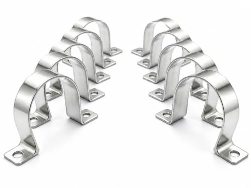 10 Stk Rohrschellen Ø 50 mm Befestigungsschelle Rohrklemme Schwerer U-Rohrschellen Zweiloch Rohrschelle Befestigungsschelle Edelstahl für Pipeline Elektroleitung Leerrohre