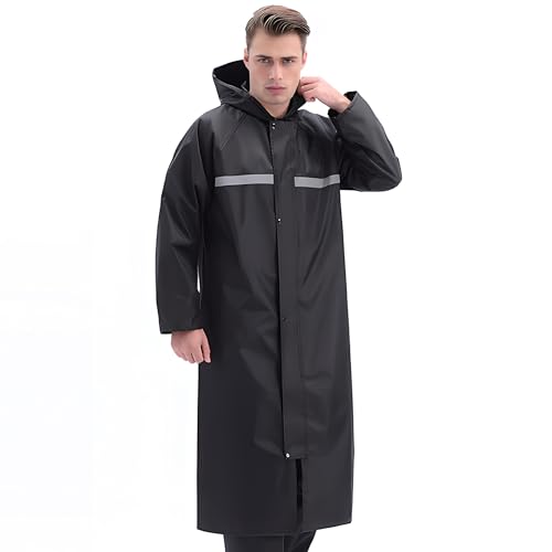 Adults Rain Coats,Reusable Waterproof Long Rain Jacket,Reflective one-piece Raincoat,Waterproof Rain Ponchos with Hoods