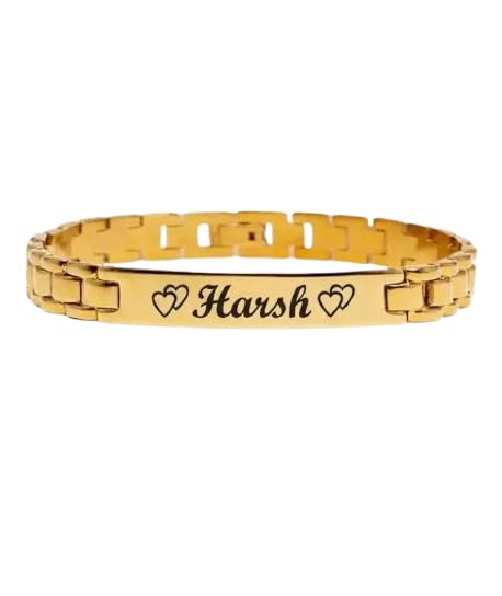 Image of Personalized Name Engraved Bracelet for Men & Women | Stainless Steel Chain Link Bracelet | Custom Name & Inspirational Text | Durable & Adjustable