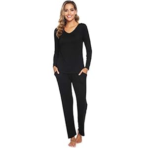 ARBLOVE Pijama Mujer Invierno Algodon 2 Piezas,Suave Cómodo Suelto y Agradable