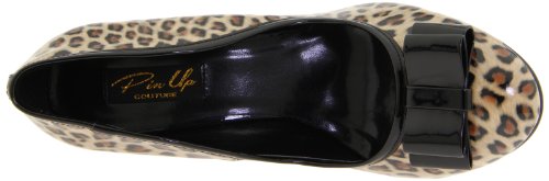 Pleaser Women\'s Smitten-01/TB Spectator Pump,Tan Pump/Black Patent/Cheetah Print,5 M US
