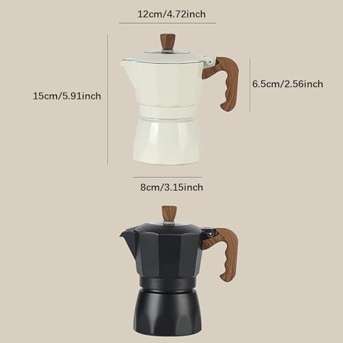 Image of Moka Pot with Handle Portable Espresso Maker for Office Traveling Restaurant White