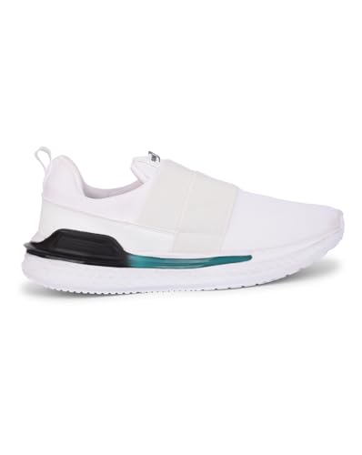 Image of Liberty Force 10 BLAKES-2E Non-Lacing Sports Walking Shoes for Men - Black & White | Comfortable and Durable - Suitable for Slip-On Gym, Jogging and Outdoor Shoes for Gents - Cushioned Footbed