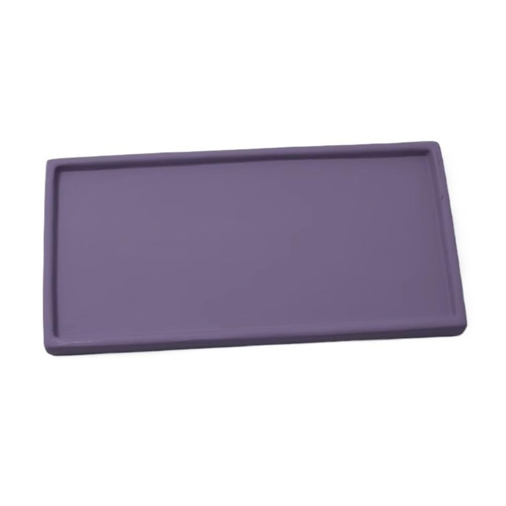 Plant Saucers Simple Rectangles Pallet Drip Tray, Ceramic Plant Pot Saucer for Indoor Outdoor(Purple,Medium)