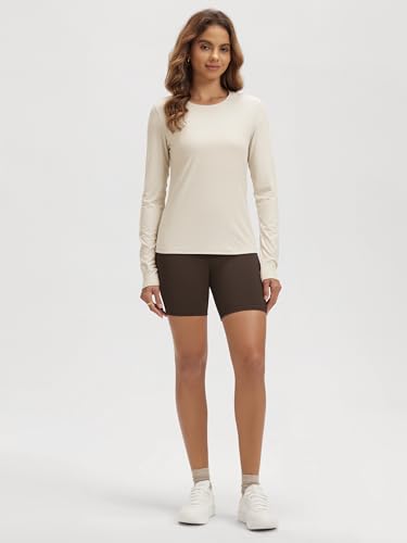 Image of ODODOS Women's Long Sleeve T-Shirt - Ultra Soft odSTRATUM Tech Performance Top UPF 50+ Breathable Crew Neck Pullover