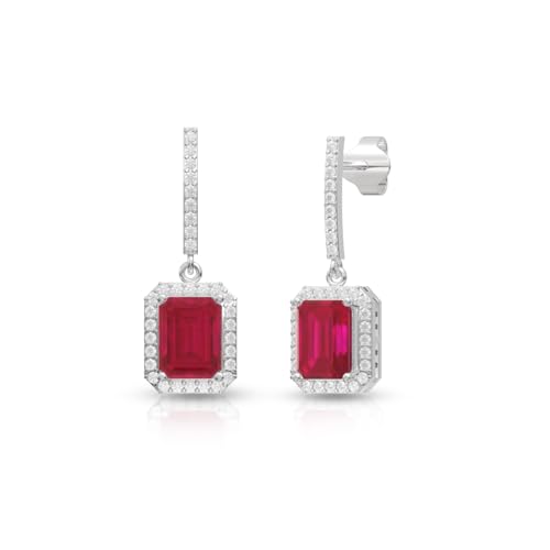 Image of 925 Sterling Silver Dangle Earrings for Women | AAA Cubic Zirconia Silver Drop Earrings | Rhodium Plated Anti-Tarnish Hypoallergenic Jewellery | Lightweight Fashion Earrings | Birthday, Anniversary & Rakhi Gift