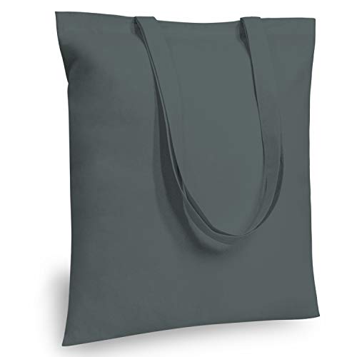 Image of TOPDesign 6-Pack Economical 16 inchx15 inch Grey Cotton Tote Bag, Lightweight Medium Reusable Grocery Shopping Cloth Bags, Suitable for DIY, Advertising, Promotion, Gift, Activity