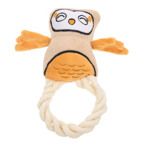 HAPINARY ぬいぐるみフクロウ犬用おもちゃ スクイーカー インタラクティブペットチューおもちゃ 攻撃的な子犬用 コットンロープ が生える補助 大/中/小
