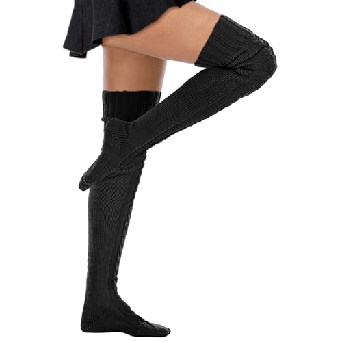 Buauty Women's Cable Knitted Boot Socks Extra Long Thigh High Winter Stockings Over Knee Leg Warmers2