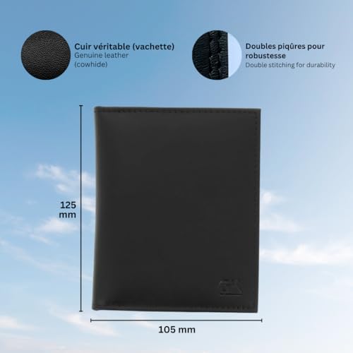 Porte-carte horizontal 3 volets cuir format compact 125x105 - 4
