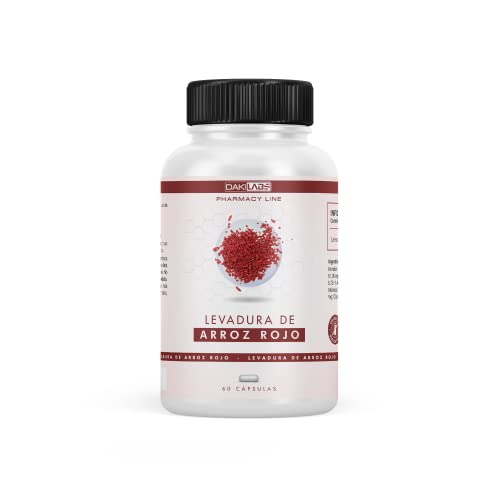 Levadura Arroz Rojo Pura con Monacolina K 2.9mg | Controla y reduce el colesterol | Mejora la salud cardiovascular | Tratamiento natural para Mejorar la densidad ósea | 60 cápsulas