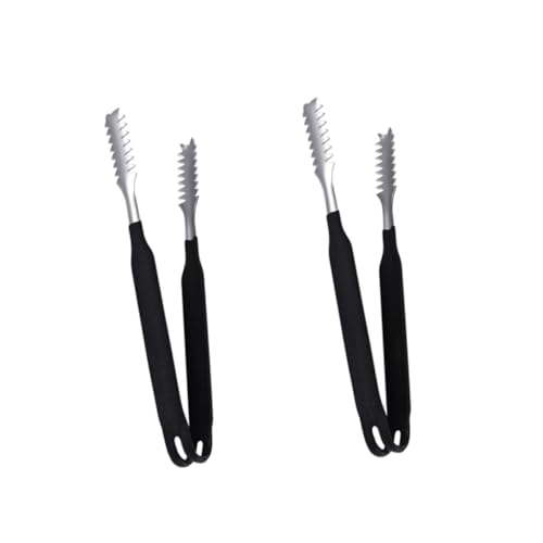 Zerodeko 2pièces Pinces à Glace Acier Inoxydable Non Magnétiques Avec Pince à Pain Et Pour Cuisine Noir