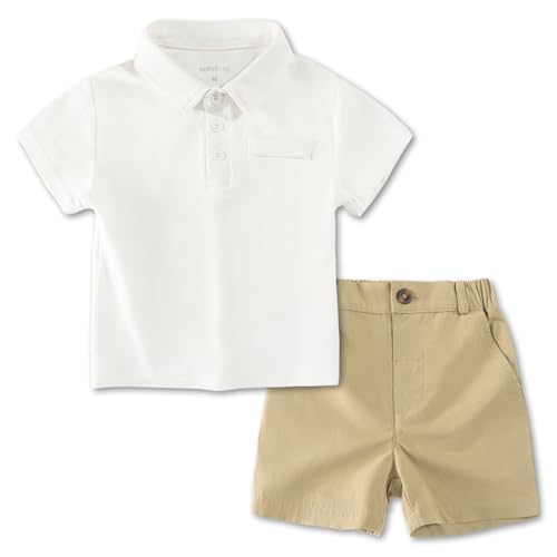 Image of Volunboy Baby Boy Summer Clothes Short Sleeve Polo Shirts Shorts Set Pique Beach Outfits
