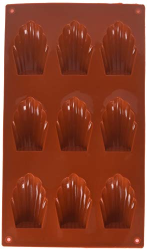 Pacote com 2 x 9 moldes de silicone médios para biscoitos Madeleine caseiros, chocolate, doces e mai