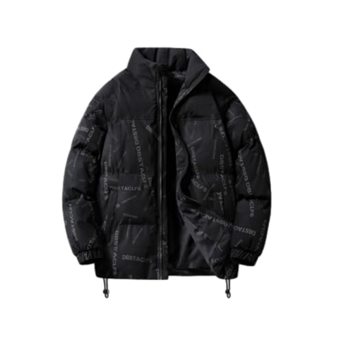 ZACOLLAN Men Jacket Thicken Warm Men Trend Outdoor Jacket Light Soft Comfortable Men Cold Jacket Classic Fashion Men Casual Cotton Jacket G-Black L