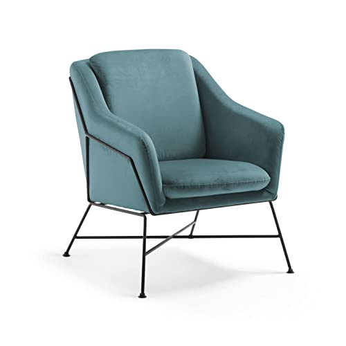 Kave Home - Brida Sessel, türkis Samt Cover