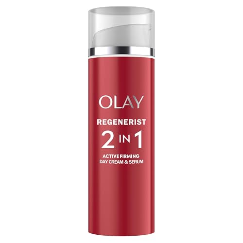 Olay Regenerist Crema Facial de Día y Sérum. Hidratante 2 en 1 Antiarrugas y Reafirmante Activa con Niacinamida Antienvejecimiento y Péptidos. Regenera, Reafirma e Hidrata. Ligera. 50 ml