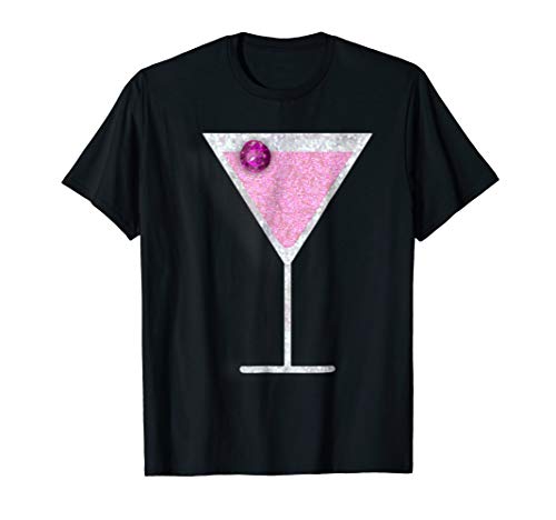 Pink Shimmer Martini Glass T-Shirt